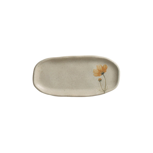 SHALLOW OVAL PLATTER ORGANIC STONEWARE Ø 6.5x3.15" CAMPESTRE