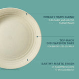 Gibson Home Plates and Bowls Set, 32 Piece Wheat Straw Dinnerware for 8 with Tumblers, Matte, Unbreakable & Lightweight, Dishwasher Safe, 4 Colors
