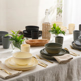 Gibson Home Plates and Bowls Set, 32 Piece Wheat Straw Dinnerware for 8 with Tumblers, Matte, Unbreakable & Lightweight, Dishwasher Safe, 4 Colors