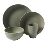 Gibson Home Plates and Bowls Set, 32 Piece Wheat Straw Dinnerware for 8 with Tumblers, Matte, Unbreakable & Lightweight, Dishwasher Safe, 4 Colors