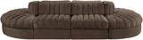 Rummi - Oval Velvet Performance Fabric Upholstered 8 Piece Modular Sectional