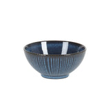 Gibson Elite Midnight Luna Plates and Bowls Sets, 12-Piece Stoneware Dinnerware Sets, Reactive Glaze Dish Set - Blue