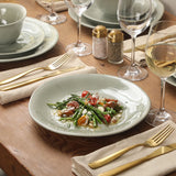 Gibson Elite Port Barton Plates and Bowls Sets, 12-Piece Stoneware Dinnerware Sets, Reactive Glaze Dish Set, Service for 4