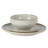 Gibson Elite White Sands Plates and Bowls Sets, 12-Piece Stoneware Dinnerware Sets, Reactive Glaze Dish Set, Service for 4