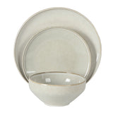 Gibson Elite White Sands Plates and Bowls Sets, 12-Piece Stoneware Dinnerware Sets, Reactive Glaze Dish Set, Service for 4