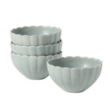 Gibson Elite Bistro Fleur Stoneware Cereal Bowls Set of 4, 5.5-Inch Scalloped Bowls, Fluted Kitchen Bowls for Cereal, Soup, Salad