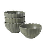 Gibson Elite Bistro Fleur Stoneware Cereal Bowls Set of 4, 5.5-Inch Scalloped Bowls, Fluted Kitchen Bowls for Cereal, Soup, Salad