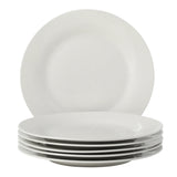 Gibson Home Great Essentials 6-Piece Dinner Plate Set, 10.5 Inch Fine Ceramic Round Plates, Microwave and Dishwasher Safe, White
