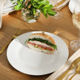 Gibson Home Great Essentials 6-Piece Dinner Plate Set, 10.5 Inch Fine Ceramic Round Plates, Microwave and Dishwasher Safe, White