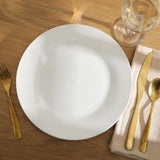 Gibson Home Great Essentials 6-Piece Dinner Plate Set, 10.5 Inch Fine Ceramic Round Plates, Microwave and Dishwasher Safe, White