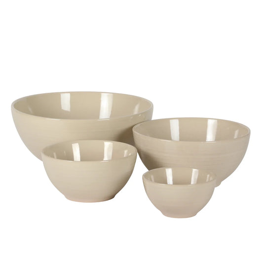 Gibson Elite Maple Grove 4-Piece Stoneware Nesting Bowl Set, Reactive Glaze Mixing and Serving Bowls, Dishwasher Safe