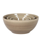 Gibson Elite Maple Grove 4-Piece Stoneware Nesting Bowl Set, Reactive Glaze Mixing and Serving Bowls, Dishwasher Safe