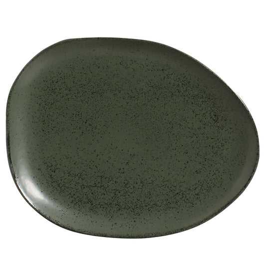 OVAL DINNER PLATE ORGANIC STONEWARE Ø 12.2" GREENERY