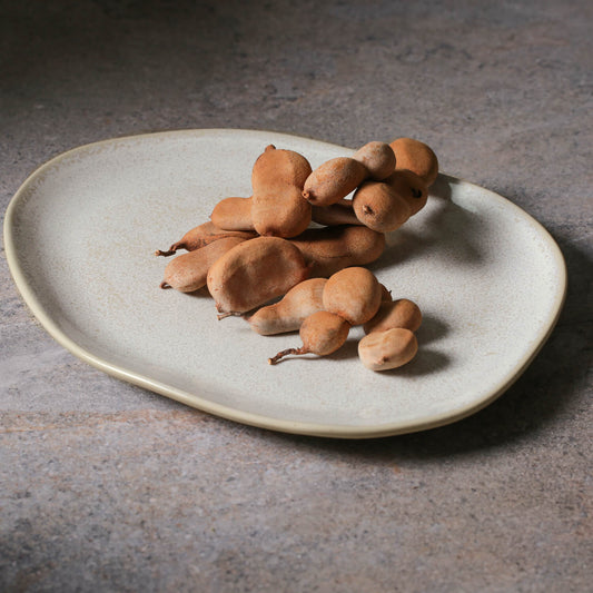 OVAL DINNER PLATE ORGANIC STONEWARE Ø 12.2" LATTE