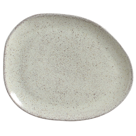OVAL DINNER PLATE ORGANIC STONEWARE Ø 12.2" PISTACHE