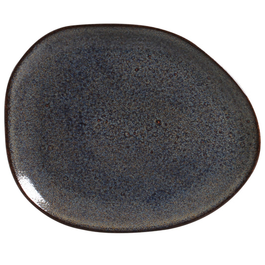 OVAL DINNER PLATE ORGANIC STONEWARE Ø 12.2" TITANIUM