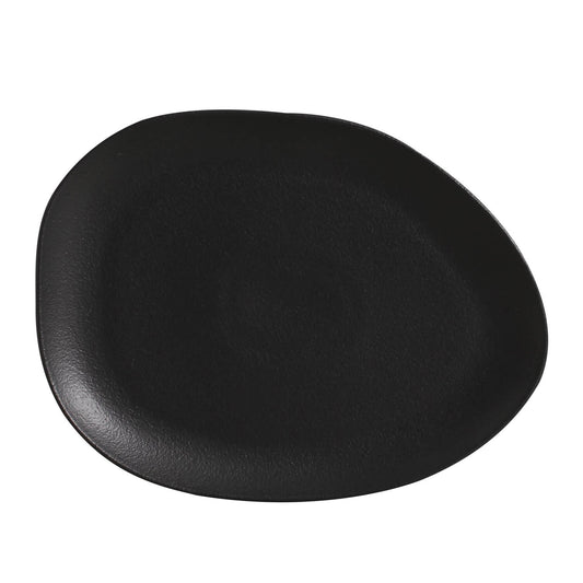 OVAL DINNER PLATE ORGANIC STONEWARE Ø 12.2" MATTE BLACK