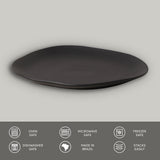 OVAL DINNER PLATE ORGANIC STONEWARE Ø 12.2" MATTE BLACK
