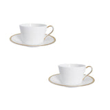 Golden Edge Bone China Cup & Saucer Set of Two