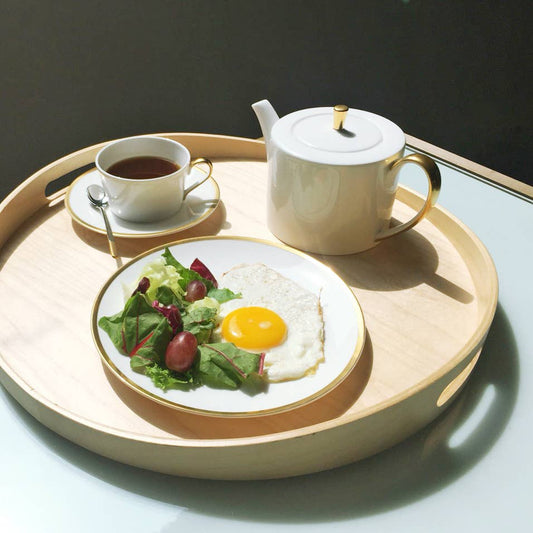 Golden Edge Bone China Cup & Saucer Set of Two