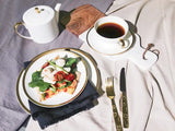 Golden Edge Bone China Cup & Saucer Set of Two