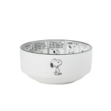 Peanuts Snoopy Cereal Bowls, Set of 4, 4.5-Inch Porcelain Snack Bowls for Ice Cream and Dessert, Sunday Comic Strip Design with Snoopy and Woodstock