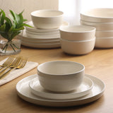 Gibson Home Serenity 16 Piece Modern Porcelain Dinnerware Set for 4, Plates and Bowls Set, Dinner Plates, Salad Plates, Cereal Bowls