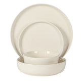 Gibson Home Serenity 16 Piece Modern Porcelain Dinnerware Set for 4, Plates and Bowls Set, Dinner Plates, Salad Plates, Cereal Bowls