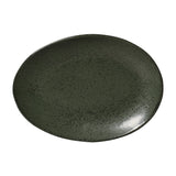 OVAL DESSERT PLATE ORGANIC STONEWARE Ø 8.86" GREENERY