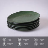 OVAL DESSERT PLATE ORGANIC STONEWARE Ø 8.86" GREENERY