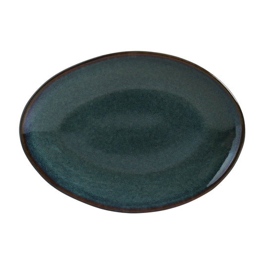 OVAL DESSERT PLATE ORGANIC STONEWARE Ø 8.86" OCEANO