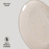 OVAL DESSERT PLATE ORGANIC STONEWARE Ø 8.86" LATTE
