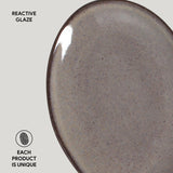 OVAL DESSERT PLATE ORGANIC STONEWARE Ø 8.86" TOURMALINE