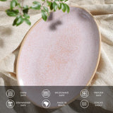OVAL DESSERT PLATE ORGANIC STONEWARE Ø 8.86" LITCHI