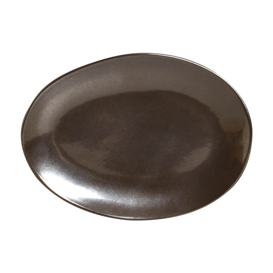 OVAL DESSERT PLATE ORGANIC STONEWARE Ø 8.86" METALLICA