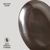 OVAL DESSERT PLATE ORGANIC STONEWARE Ø 8.86" METALLICA