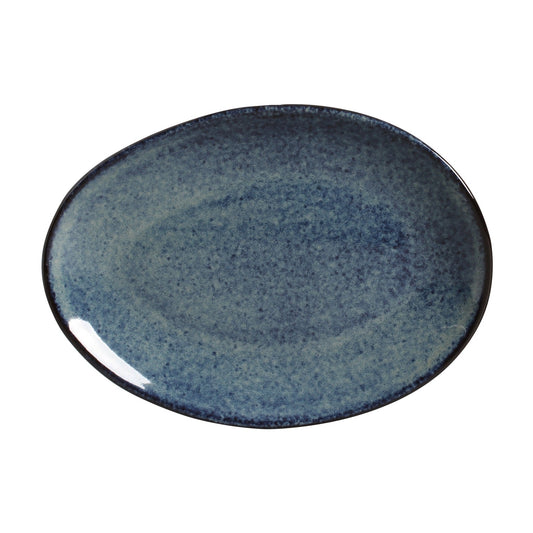 OVAL DESSERT PLATE ORGANIC STONEWARE Ø 8.86" DENIM