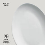 OVAL DESSERT PLATE ORGANIC STONEWARE Ø 8.86" NEW WHITE