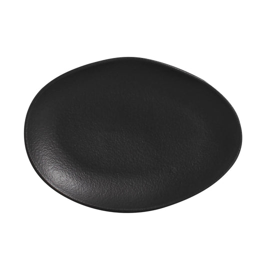 OVAL DESSERT PLATE ORGANIC STONEWARE Ø 8.86" MATTE BLACK
