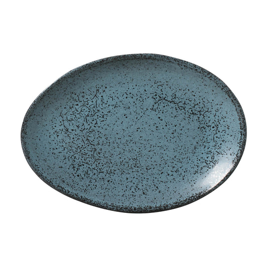 OVAL DESSERT PLATE ORGANIC STONEWARE Ø 8.86" NIGHT SKY