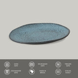 OVAL DESSERT PLATE ORGANIC STONEWARE Ø 8.86" NIGHT SKY