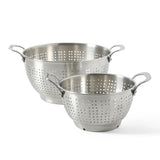 Calphalon Astro Colander Set, 2-Piece Stainless Steel Colander and Strainer, 5 QT & 1.5 QT Pasta Strainer with Handles, Kitchen Colander, Silver