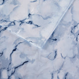 Wrinkle Free Marble Printed Satin Sheet Set, Blue