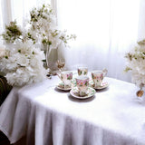 Apple Blossom Porcelain Cup & Saucer Set of 4