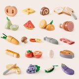 ROBUD Wooden Cutting Food Playset 4-in-1