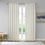 Metallic Printed Poly Velvet Window Panel Pair, White/Gold