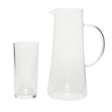 Gibson Home Boozy Brunch 7 Piece Glass Pitcher & Tumbler Set – 1.5L Pitcher with Six 13–14oz Tumblers, Everyday Beverage & Entertaining Drinkware Set, Dishwasher Safe