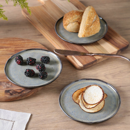 BREAD PLATE STONEWARE Ã˜ 6.1x0.63" TOURMALINE