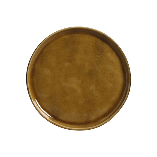BREAD PLATE STONEWARE Ø 6.1x0.63" AMBER