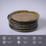 BREAD PLATE STONEWARE Ø 6.1x0.63" AMBER